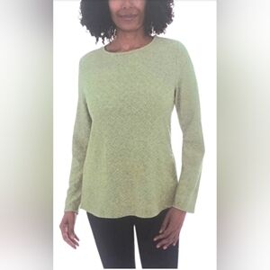 Mario Serrani Textured Long Sleeve Top, Women's Light Green, XXL